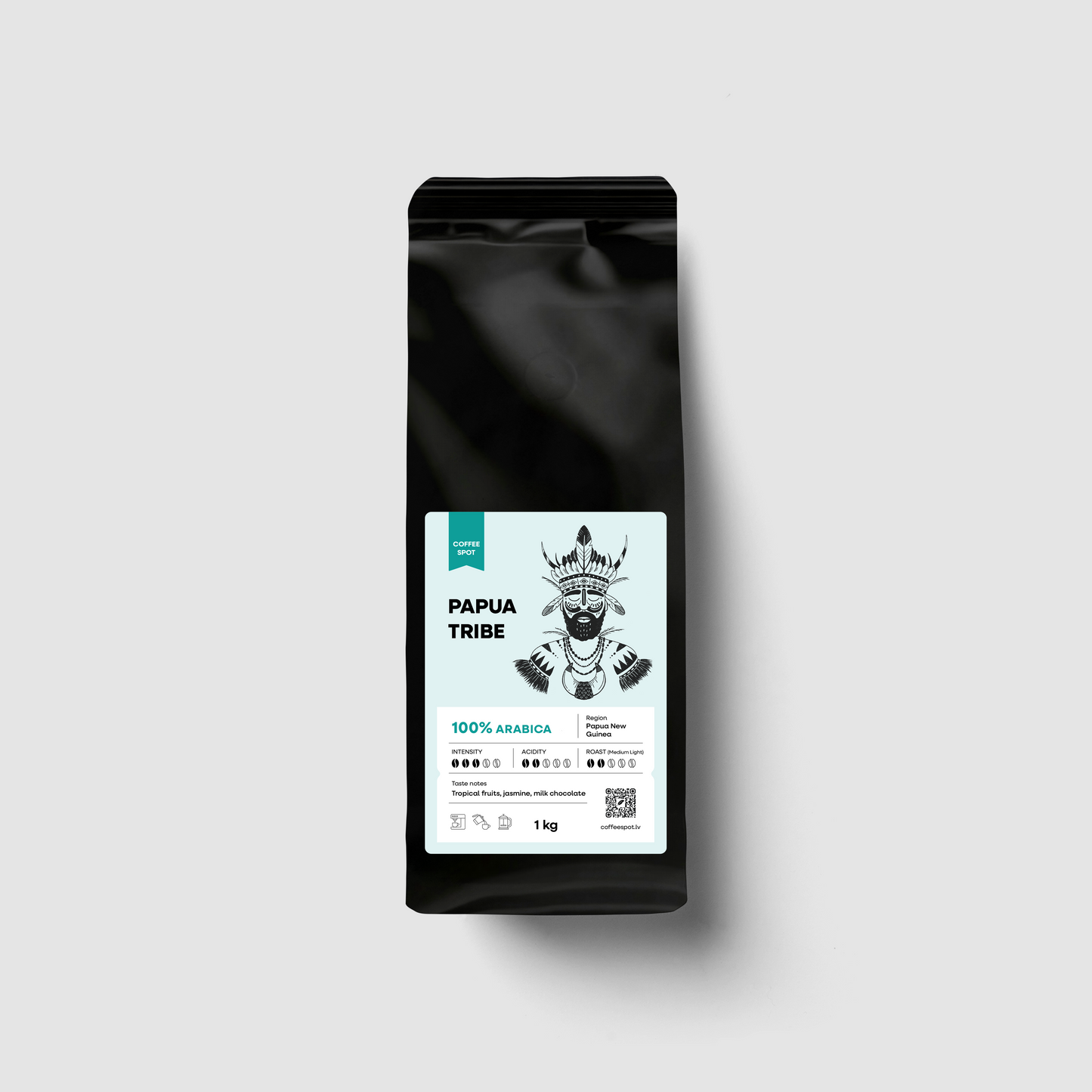 Svaigi grauzdētas Arabica kafijas pupiņas no Papua Jaungvinejas – Coffee Spot Papua Tribe, 1kg