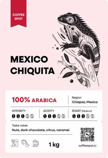 100% Arabika dabīgas kafijas pupiņas no Meksikas Čiapasas reģiona