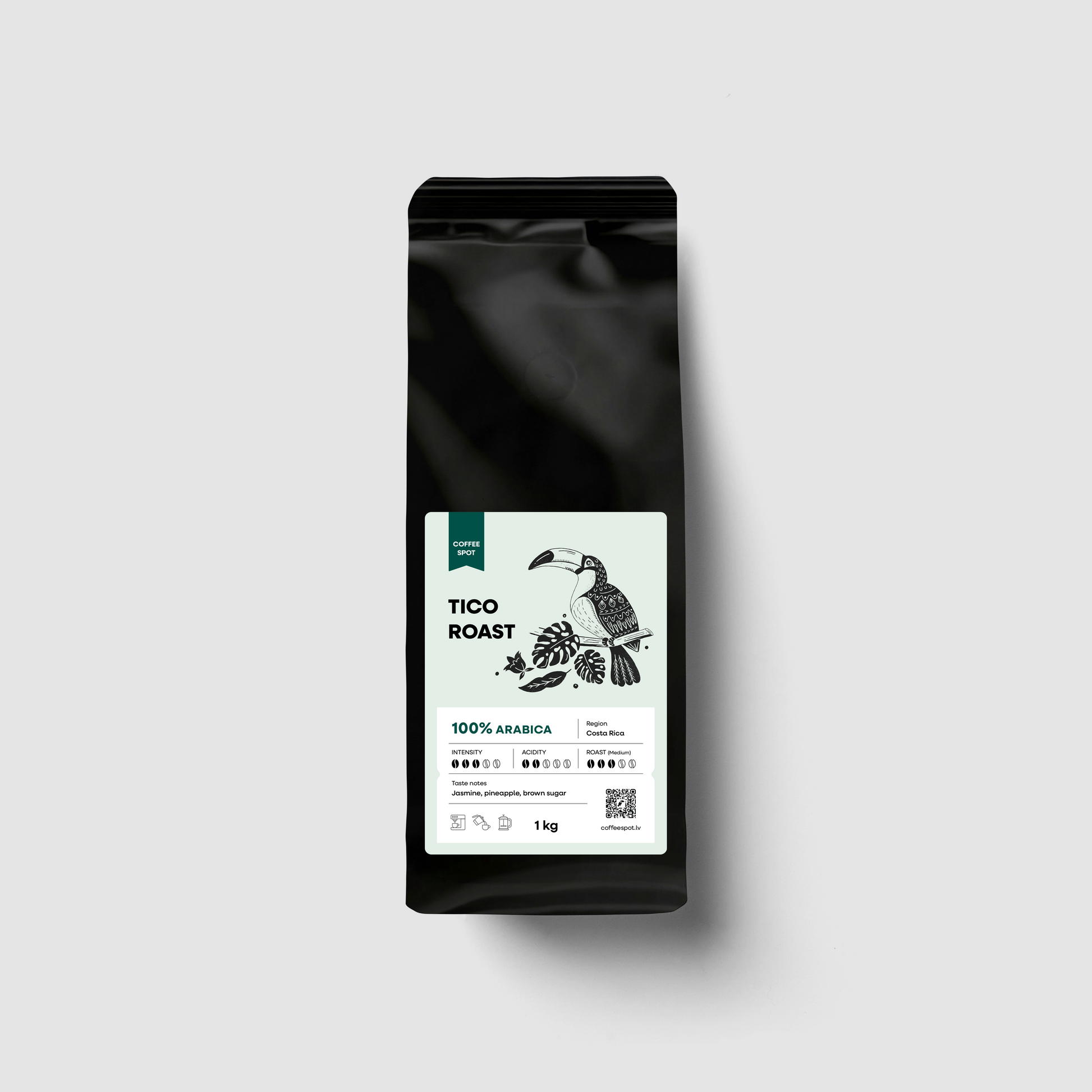 Svaigi grauzdētas kafijas pupiņas no Kosta Rikas, Coffee Spot, 1kg