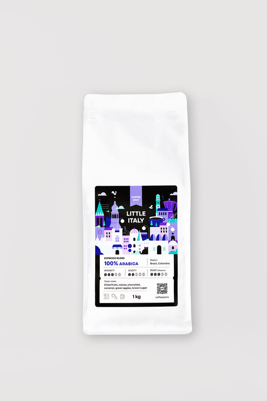 1kg kafijas pupiņas kafijas automātiem – Brazīlijas un Kolumbijas Arabica, svaigi grauzdētas